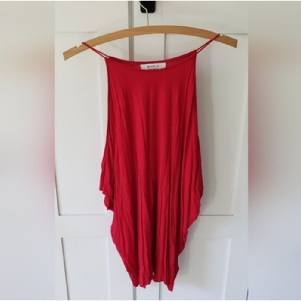 Bailey 44 Top Medium Red Scoop Neck Camisole‎ Stretch Cold Shoulders Summer Tank